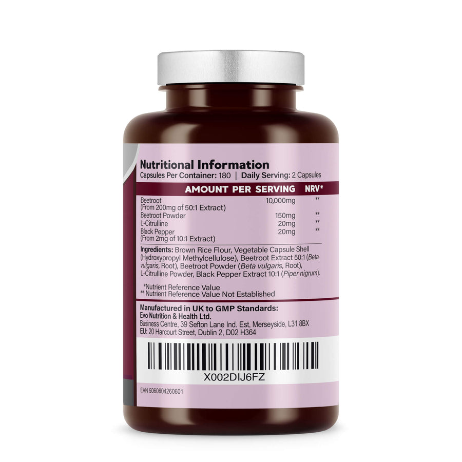 Beetroot & L-Citrulline Capsules – Nitric Oxide Booster