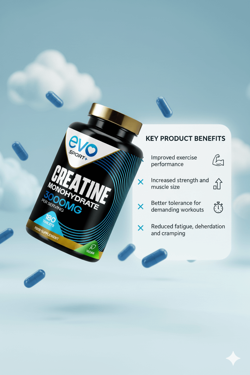 Creatine Monohydrate 3000mg 180 Tablets