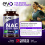 NAC N-Acetyl-Cysteine Supplements 180 Capsules | High Strength 600mg