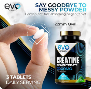 Creatine Monohydrate 3000mg 180 Tablets